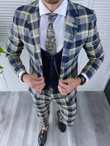 Costum barbati slim fit + Vesta B4222 D3-4.1